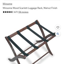 New In Box Solid Wood Luggage Rack