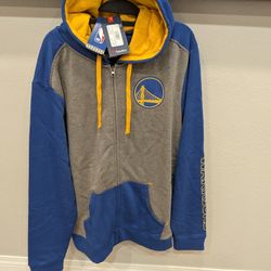 Men's Golden State Warriors Fanatics Blue/ Gray/ Yellow Iconic Fleece Full-Zip Hoodie size XL