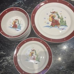 Cute Santa Plates and Bowls