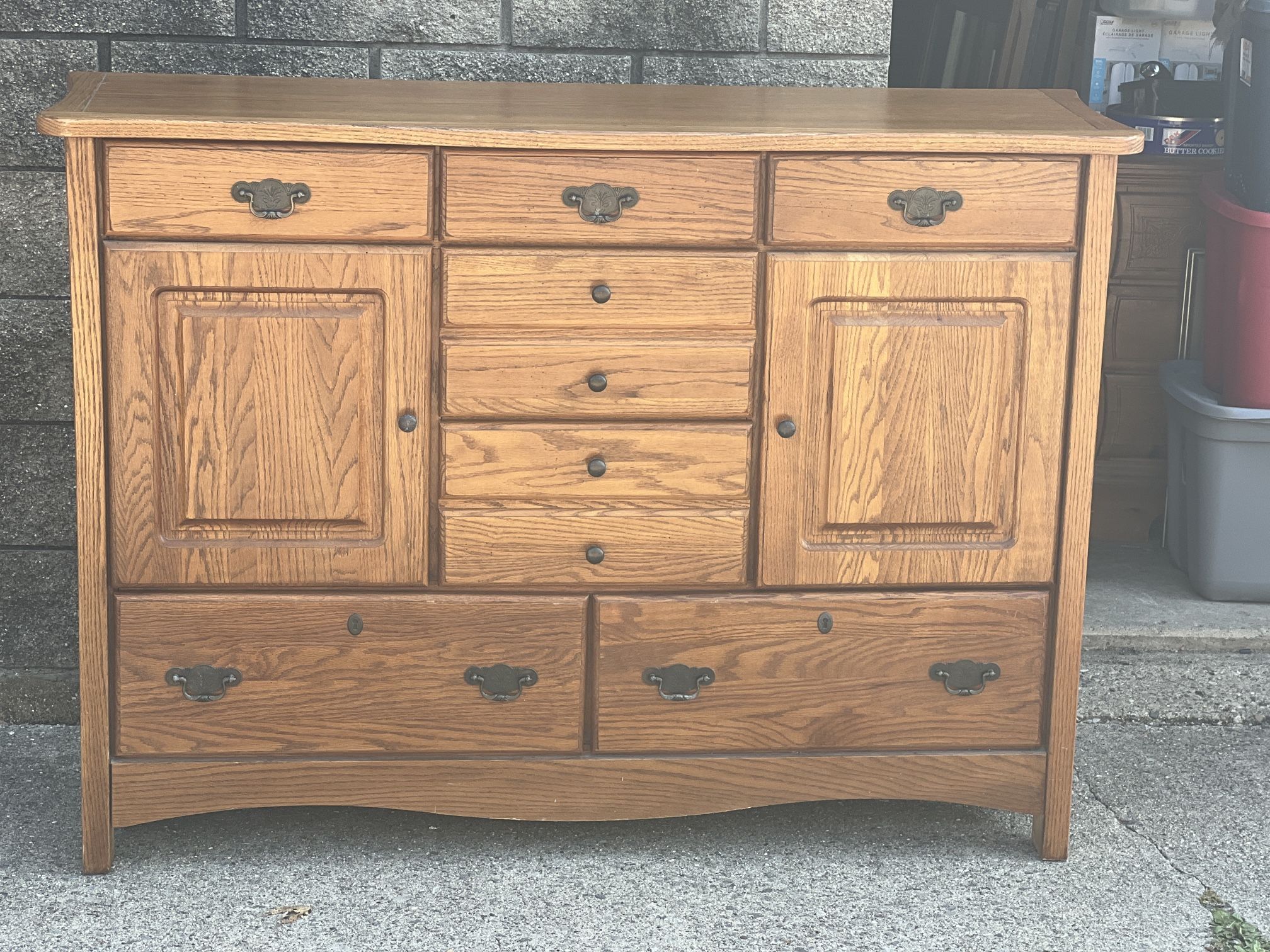 EXTRA TALL 7 drawer oak dresser