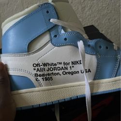 off white blue and white unc hightop dunks