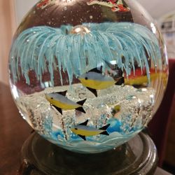 Crystal Ball Murano Style with Stand