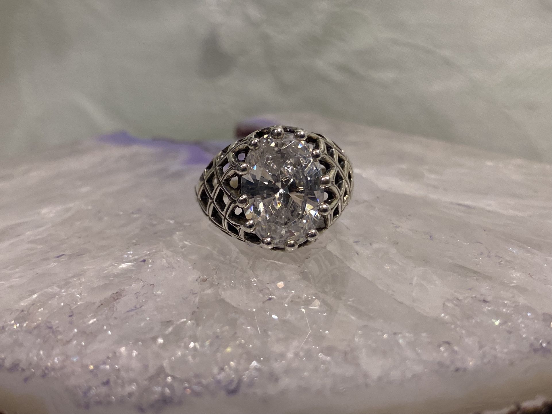 Sterling CZ Kabana Cocktail Ring