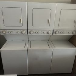 reliable Whirlpool thin twin 24” stackable washer/dryer units.$400 EACH Delivered Installed.$350 Picked Up.4 Month Warranty 