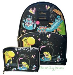 Alice in Wonderland Glow in the Dark Backpack Set