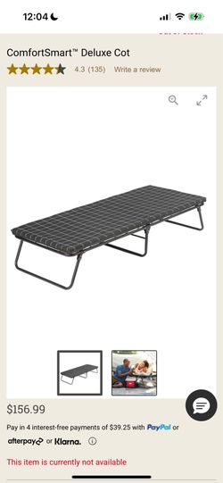 Coleman ComfortSmart Deluxe Folding Cot with Mattress