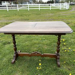 Antique Table With Built In Leaf
