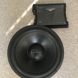 Kicker 300w Amp With 15” Fi Subwoofer 