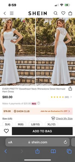 Shein Dress, White, Size 4 Thumbnail
