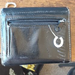 Black Faux Trifold Wallet