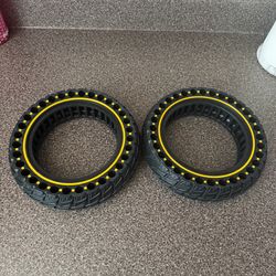 BANGTING 2PCS 60/70-6.5 Scooter Tire, 10x2.5 inch Tire Solid for Segway Nineb...
