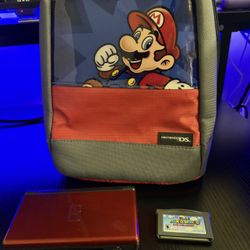 DS Lite With Mario Game & DS Bag 
