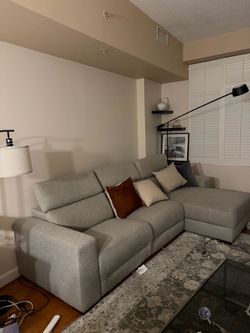 Gray Fabric Sectional Sofa with Chaise