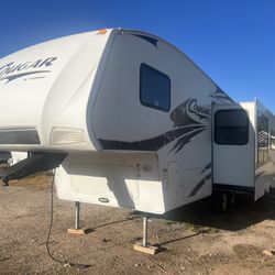 2008 cougar 29 foot fifth wheel travel trailer with polar package half ton towable looks great