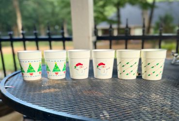 Holiday Cups, Set of 6 Plastic