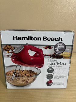 Hamilton Beach 6 Speed Hand Mixer with Snap On Case