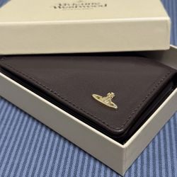 Vivienne Westwood Brown Leather Bi-fold Business Wallet [New In Box]