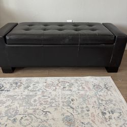Brown Leather ottoman 