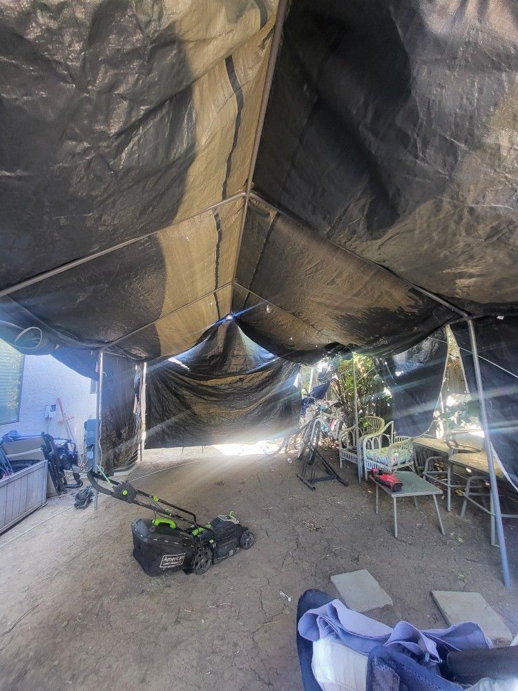 12x20 ft Heavy Duty Carport with Roll-up Windows, Portable Garage with Removable Sidewalls & Doors