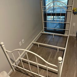 Twin Size Bed Frame With A Box Supprt And Mattress