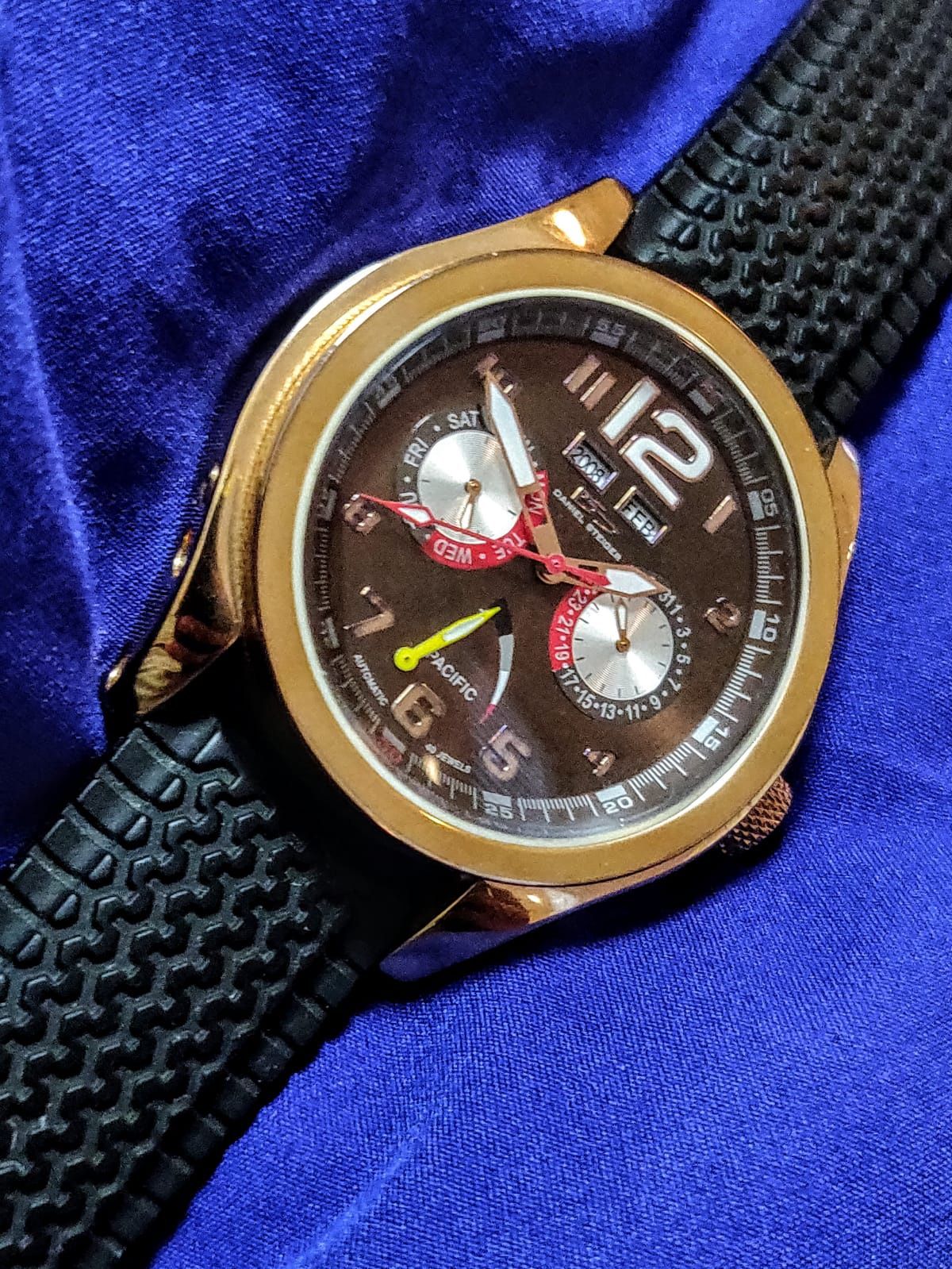 Daniel Steiger 40mm 36 Jewels Perpetual Calendar Automatic Men's Watch Rose Gold For Parts Or Repair