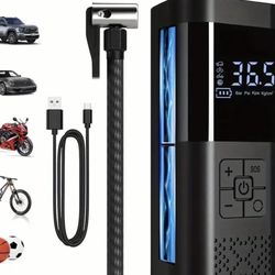 Tire Inflator Portable Air Compressor, 150PSI Car Tire Air Pump With Tire Pressure Gauge