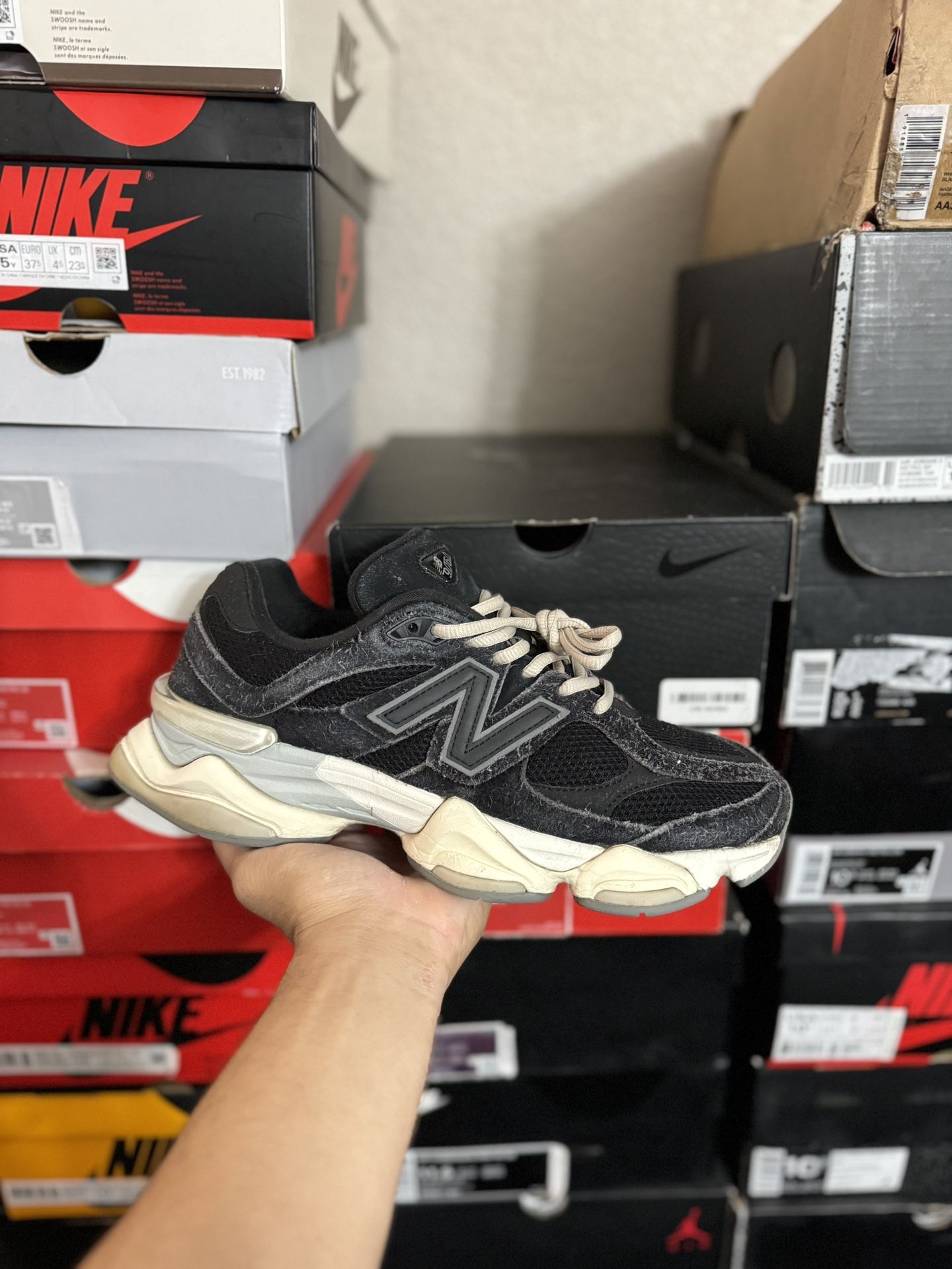 New Balance 9060 Suede Pack Black Sea Salt size USED But Clean