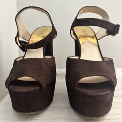 Michael Kors Porter Brown Suede Platform Sandal (Sz.10)