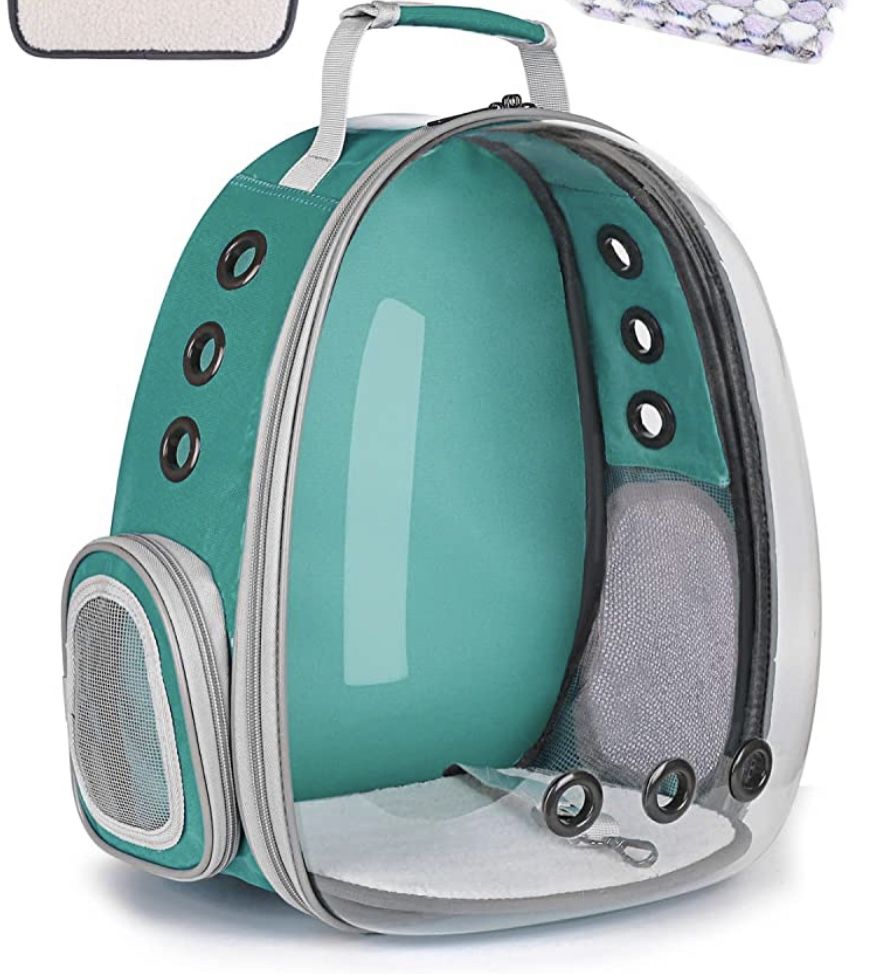 Lollimeow Cat Bubble Backpack Pet Travel Carrier for Cats and Dogs(Classic Green)
