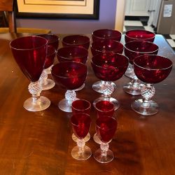 Vintage Morgantown Golf Ball Stem Glasses