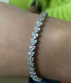 Heart Shaped Diamond Tennis Bracelet