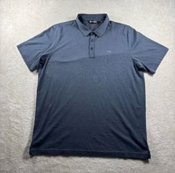 Travis Mathew Men's 2XL Blue Polo Golf Shirt Soft Pima Cotton Button Cozy #8F