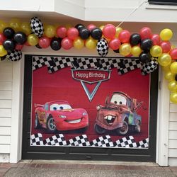 Cars Movie Themed Backdrop Banner For Birthday