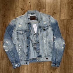 Custom Guess Distressed Denim Jacket 