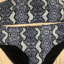 Plus Size Snake Print 2 Piece Bikini, Size 2XL 