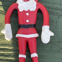 Vtg Bendable Bendy Santa Claus Toy Figure Christmas Hugger