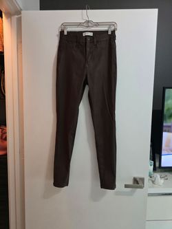 Two Dark Brown Faux Leather Skinny Pants size 6