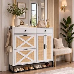 Rattan Shoes Cabinet 