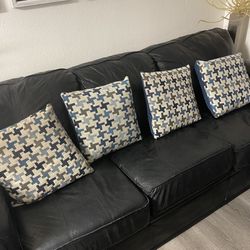 set of 4 blue & white throw pillows for sofa 
