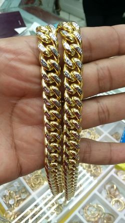 10k gold cuban link chain diamond cut 107.3 grams 32 inch long 12mm
