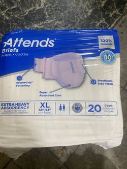 Attends Briefs XL 20-Count — Extra Heavy Absorbency