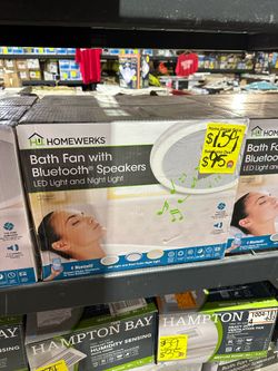 SaleSumo HOMEWERKS Bath Fan with Bluetooth Speakers LED Light and Night Light 110 CFM Airflow