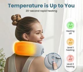 Medicane Neck Travel Pillow with Massage, Shiatsu Massager Cervical Pillows with Heat & Vibration