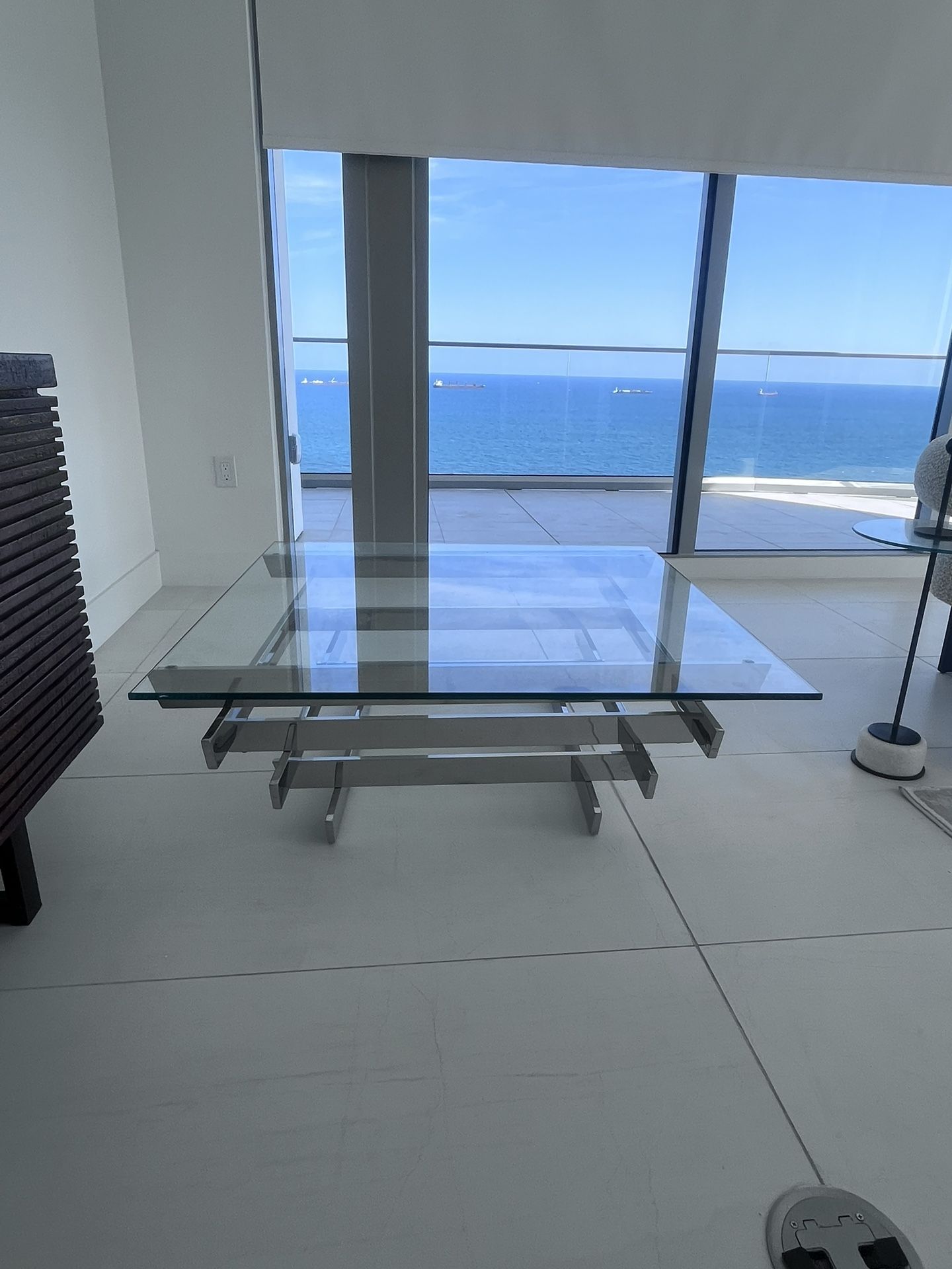 Glass/ Polished Chrome Coffee Table