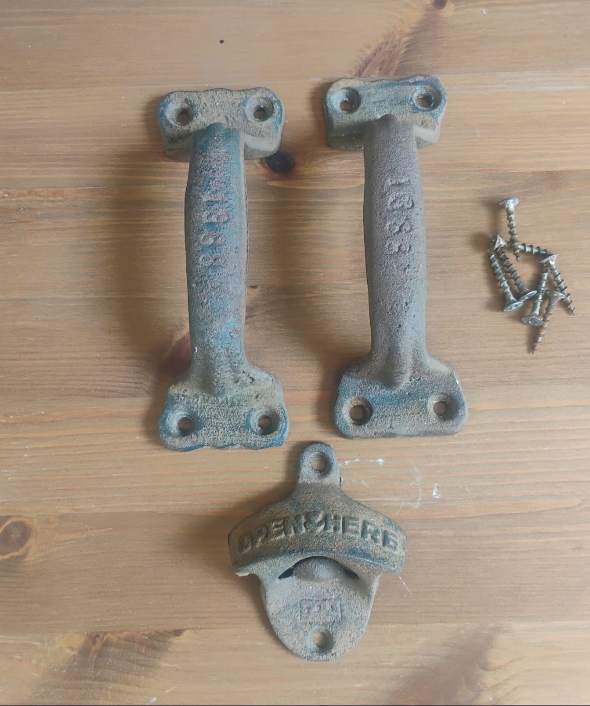 Rustic Handles and Bottle Opener Cast Iron 