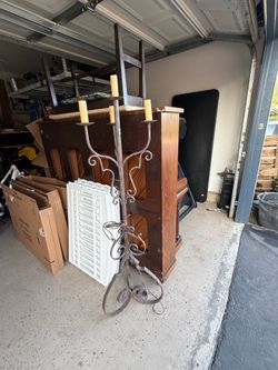 Rustic Wrought Iron Floor Lamp – 64” Tall – Tuscan/Mediterranean Style