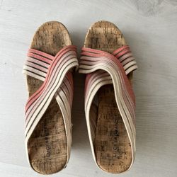 Lucky Brand Pink Cork Wedges