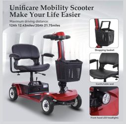 S-02 4-Wheel Electric Mobility Scooter-419 LB Capacity,Foldable Mobility Scooter