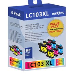 Brand: INKOKU LC103XL Color Compatible for Brother LC103 Ink Cartridges LC101 LC103XL Combo Pack Use with Brother MFC-J870DW MFC-J6920DW MFC-J6520DW M