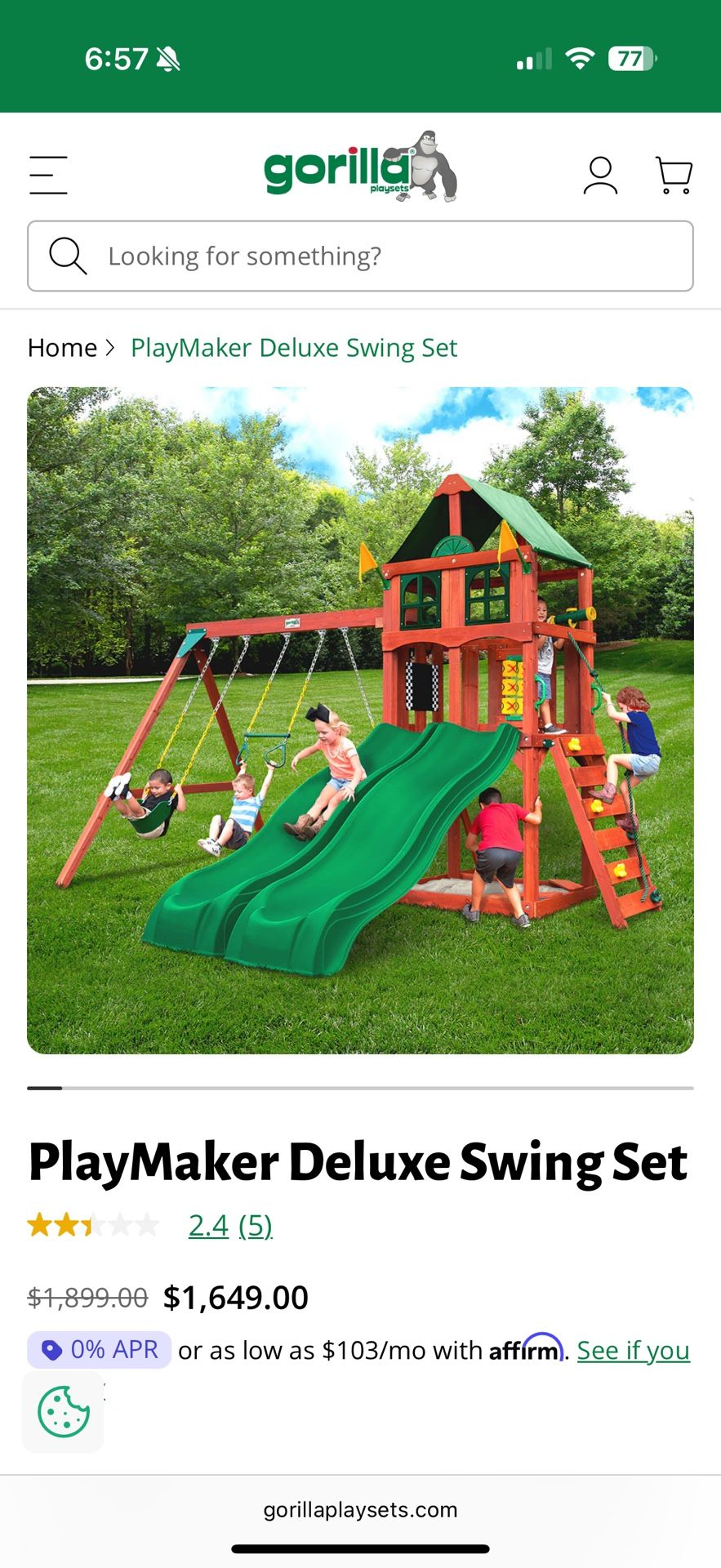 Gorilla Playmaker Deluxe Swing Set 